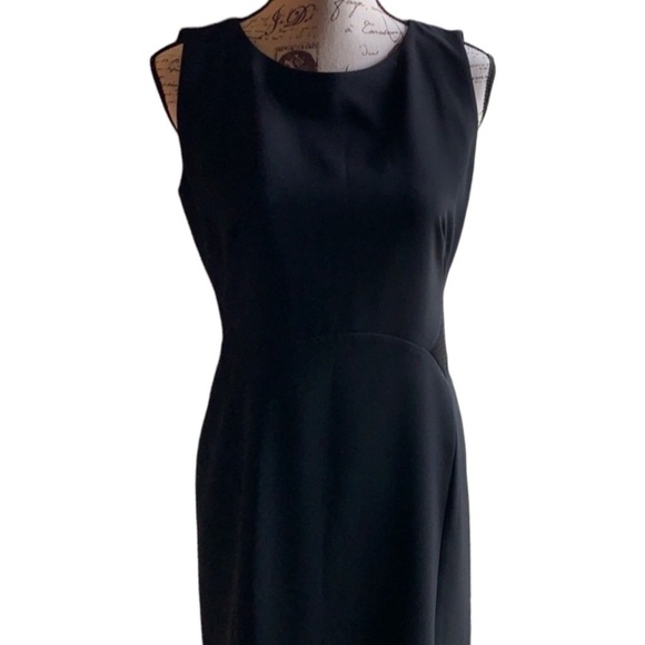 Lafayette 148 New York Faux Leather Inserts Sheath Dress - Picture 11 of 13